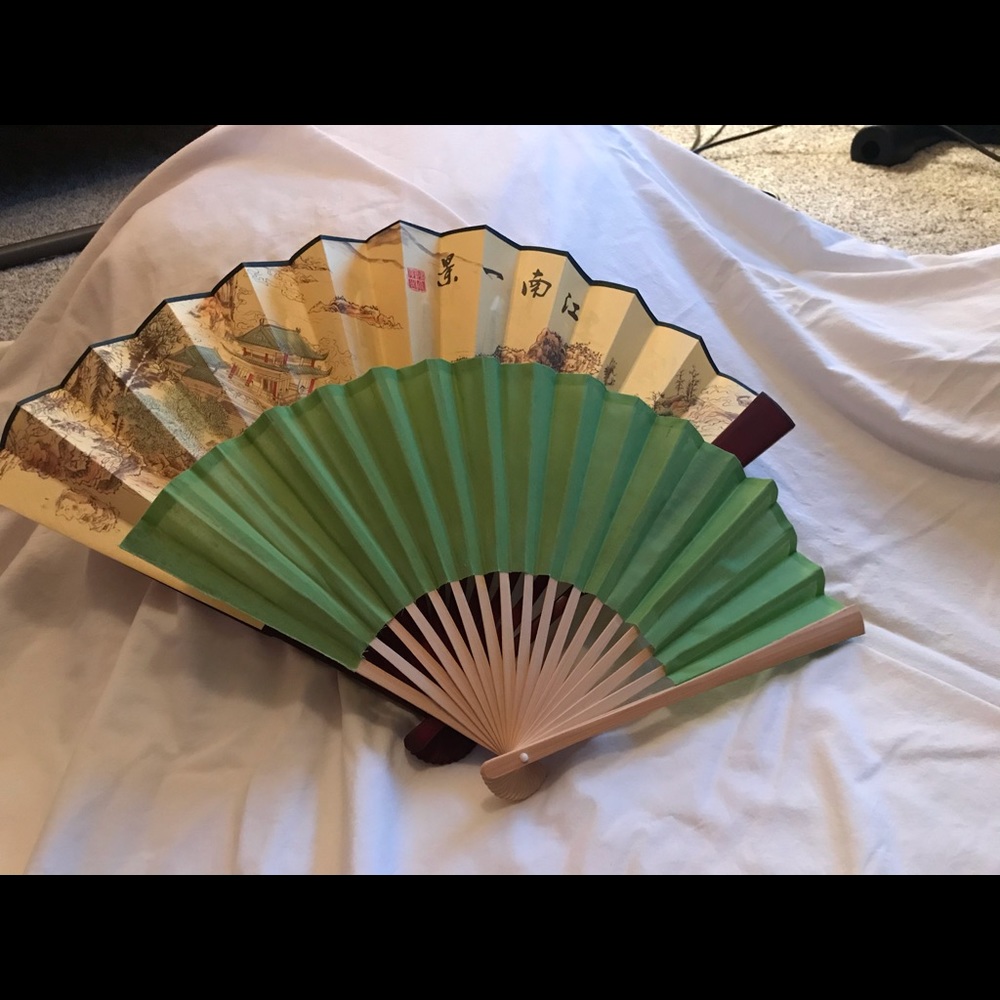 Set of two Asian fans